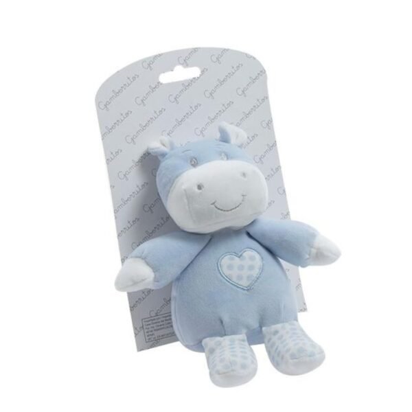 Peluche sonajero hipopótamo azul