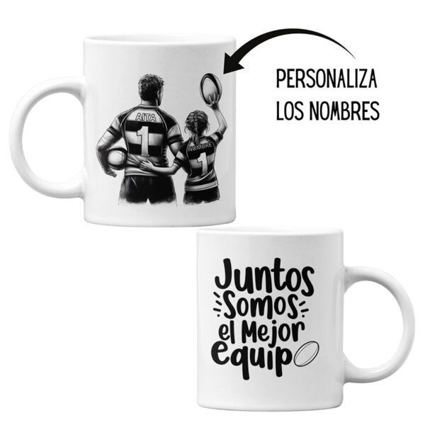 Taza día del padre/hija "Mejor equipo rugby"