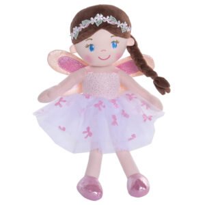 Muñeca de trapo hada alas plateada