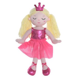 Muñeca de trapo corona fucsia